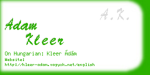 adam kleer business card
