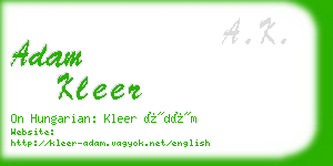 adam kleer business card